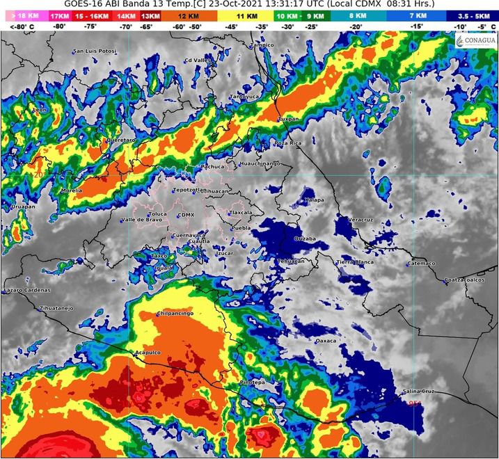 CONTINUARÁN REGISTRÁNDOSE LLUVIAS FUERTES EN GUERRERO POR HURACÁN “RICK”