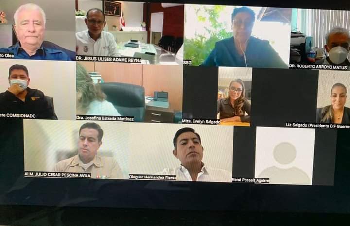 La gobernadora Evelyn Salgado Pineda, se reunió de manera virtual con las y los integrantes del Consejo Estatal de Salud