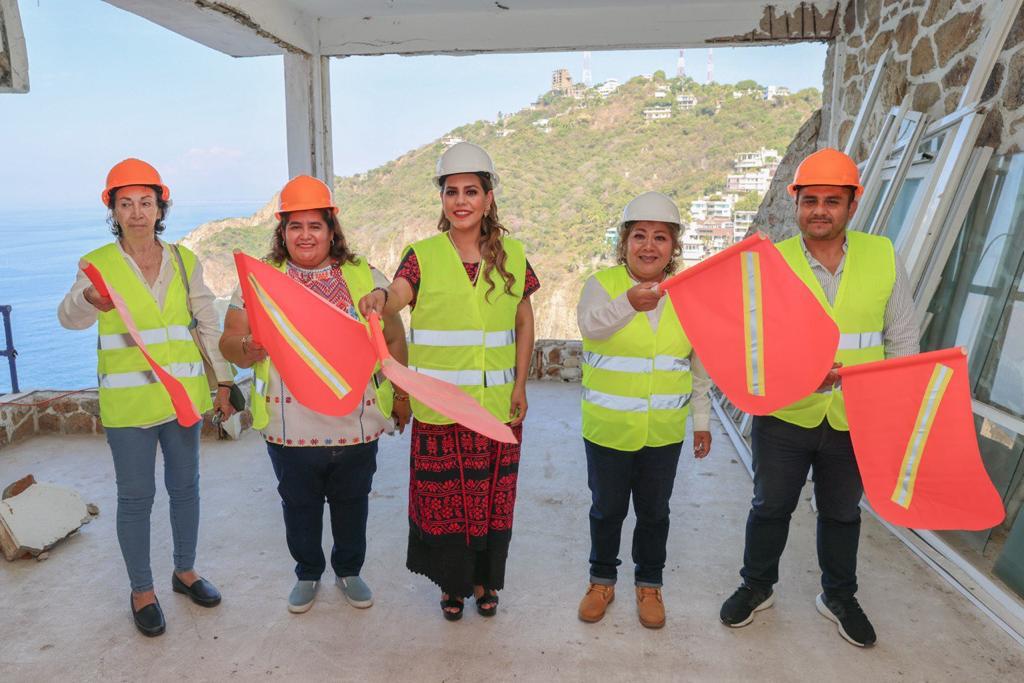 Evelyn Salgado da banderazo a los trabajos de rehabilitación de la Casa de los Vientos en Acapulco