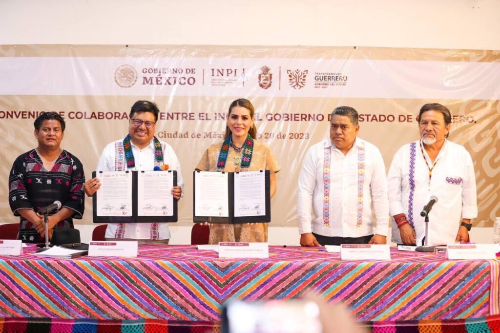 Firma Evelyn Salgado convenio con INPI para fortalecer políticas públicas de desarrollo de los pueblos indígenas y afromexicanos de Guerrero