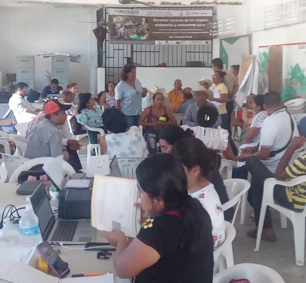 Por tercer día consecutivo se impartió el Taller Comunitario, para reconocer los derechos agrarios de las mujeres en San Marcos