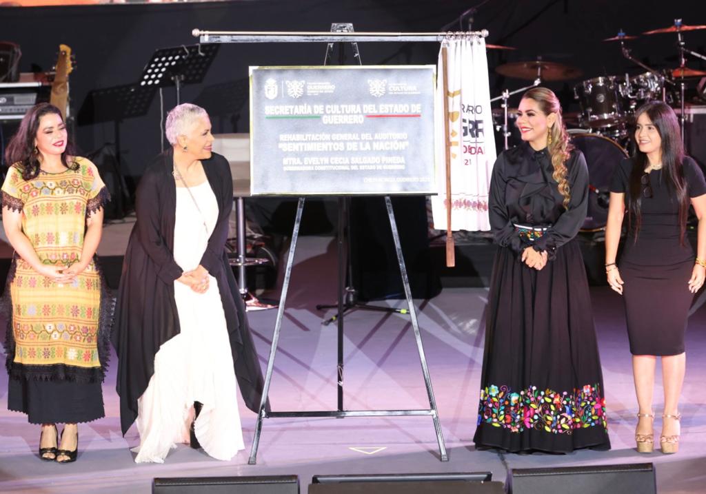 Reapertura Evelyn Salgado el Auditorio Estatal “Sentimiento de la Nación” de Chilpancingo