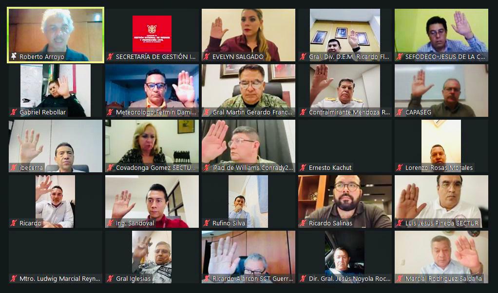 Instala Evelyn Salgado en sesión permanente al Consejo Estatal de Protección Civil por Tormenta “Otis” en Guerrero