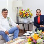 La gobernadora Evelyn Salgado Pineda y el titular de la Comisión Nacional de Acuacultura y Pesca, Octavio Aldama Palafox, revisaron los avances que se tienen en Guerrero del programa BIENPESCA
