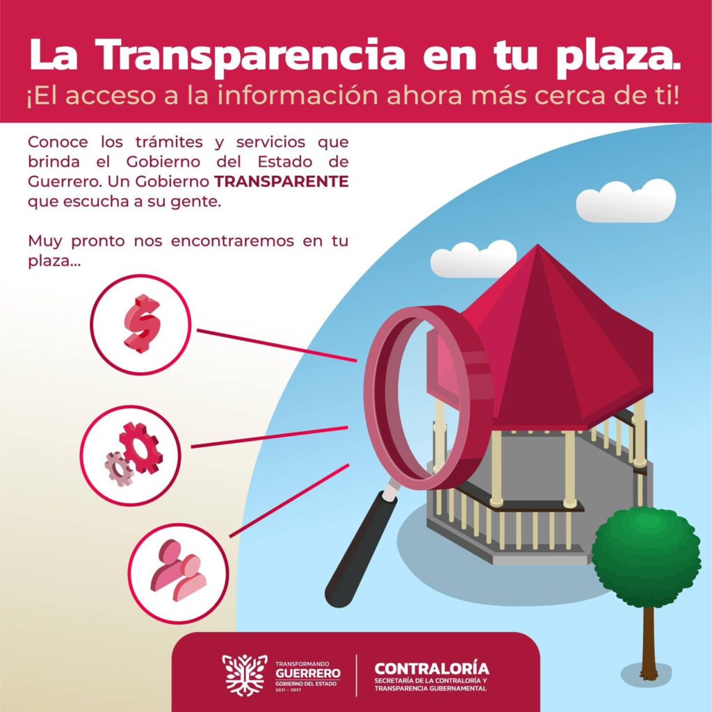Alista Contraloría campaña “La Transparencia en tu Plaza en zócalo de Chilpancingo”