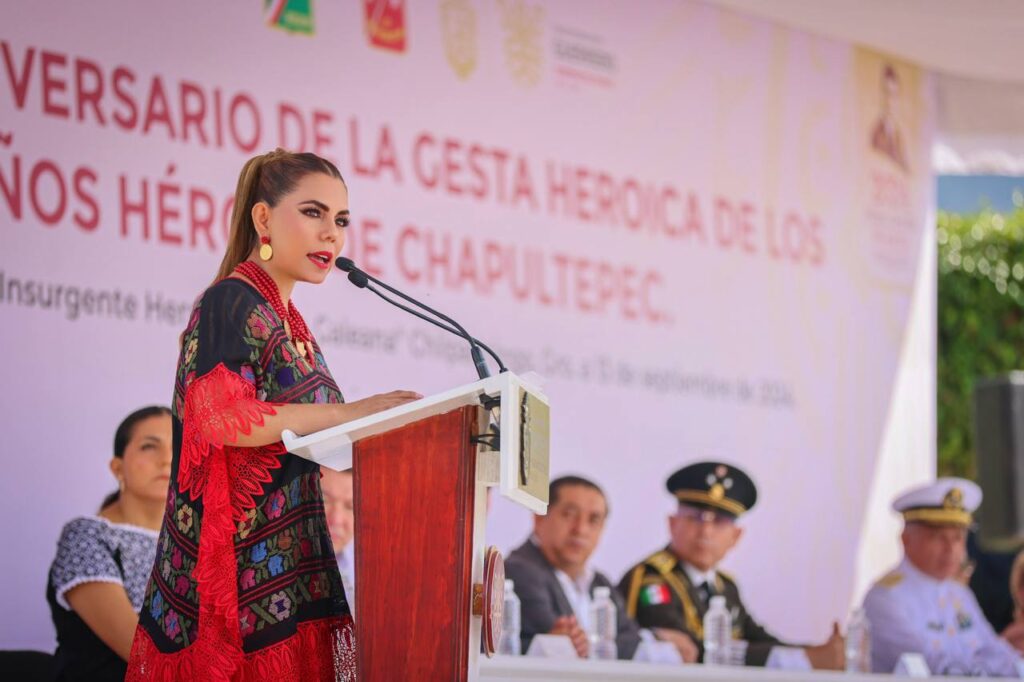 La gobernadora, Evelyn Salgado honra a los Niños Héroes al conmemorar el 177 aniversario de la gesta heroica de Chapultepec
