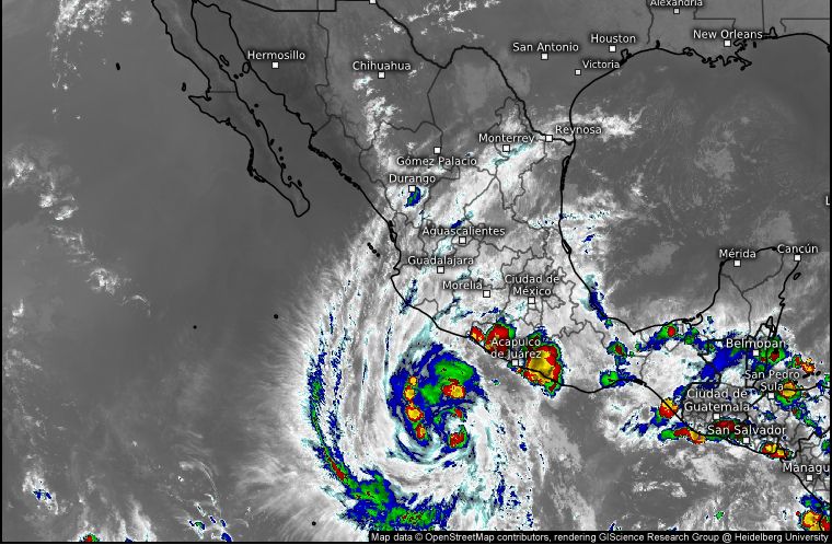 SGIRPCGRO PREVÉ LLUVIAS FUERTES EN GUERRERO POR TORMENTA TROPICAL KRISTY