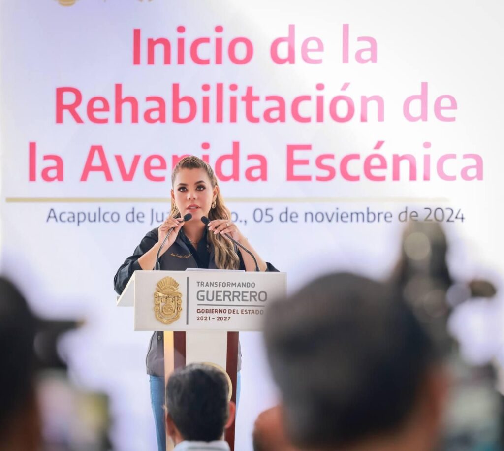 Evelyn Salgado da el banderazo de la Rehabilitación de la Avenida Escénica de Acapulco