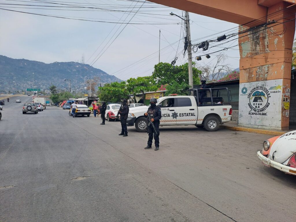 Policía Estatal está desplegada en distintos puntos del municipio de Acapulco