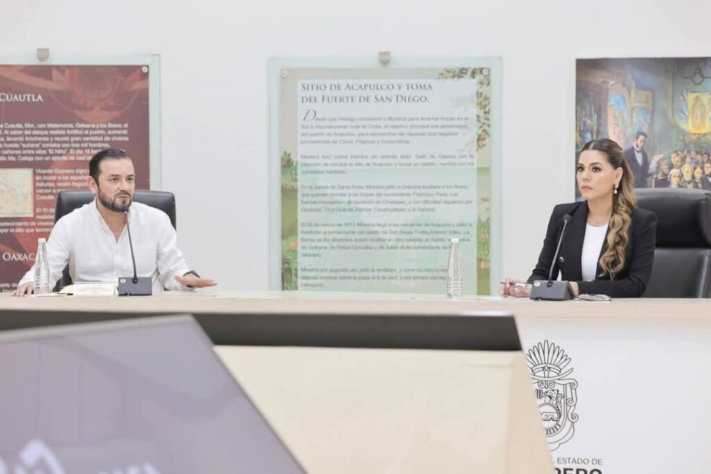 la gobernadora Evelyn Salgado Pineda sostuvo una reunión de trabajo con el presidente de la Junta de Coordinación Política del Congreso del Estado