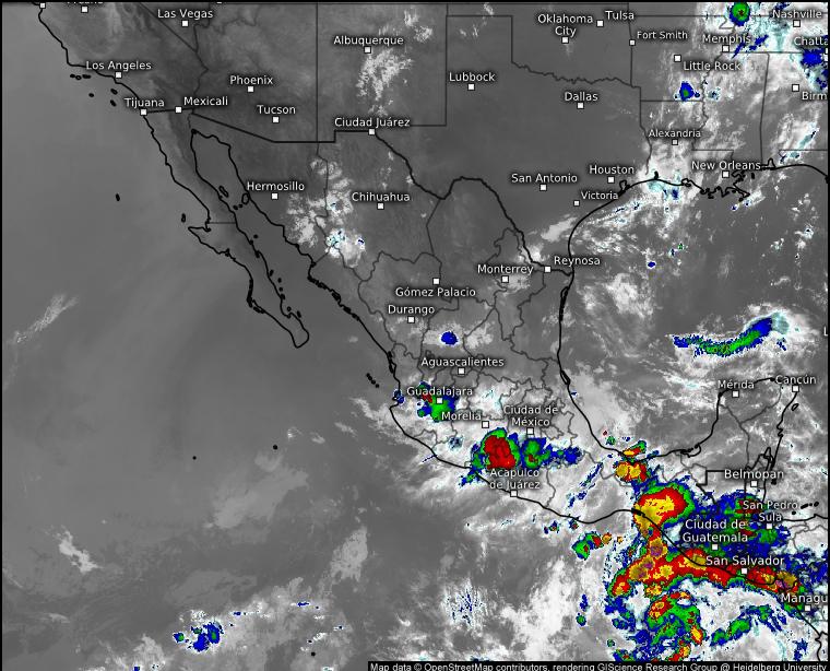 Se forma Depresión Tropical Cinco-E en el Océano Pacífico