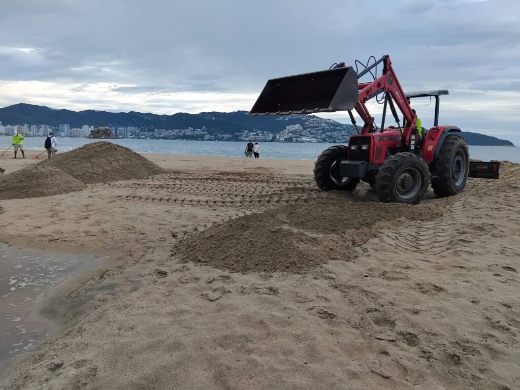 Personal de la Promotora de Playas Acapulco dio inicio a los trabajos de limpieza.
