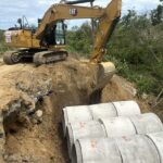 Avanzan trabajos en el tramo carretero Agua Fría afectado por Erick en Cuajinicuilapa