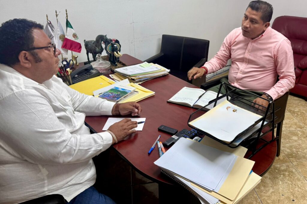 Reunión de trabajo entre el subsecretario de Desarrollo Político y Social, Francisco Rodríguez Cisneros y el presidente municipal de Malinaltepec