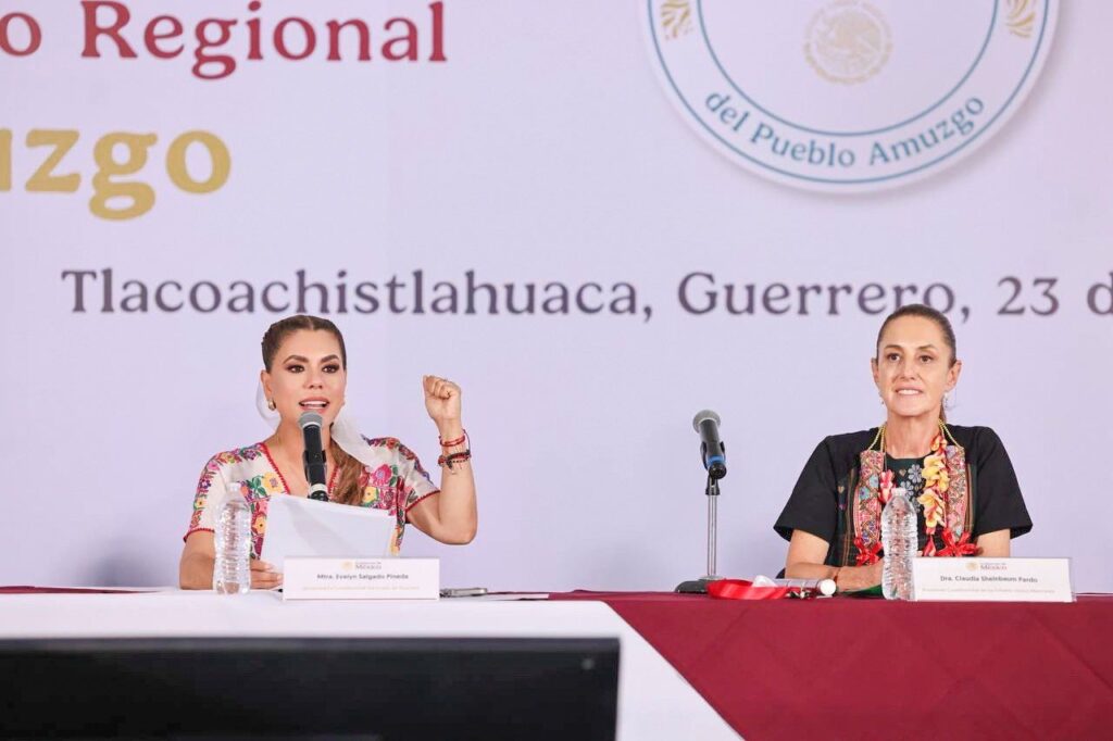Evelyn Salgado y Claudia Sheinbaum encabezan la instalación del Plan de Justicia y Desarrollo Regional del Pueblo Amuzgo
