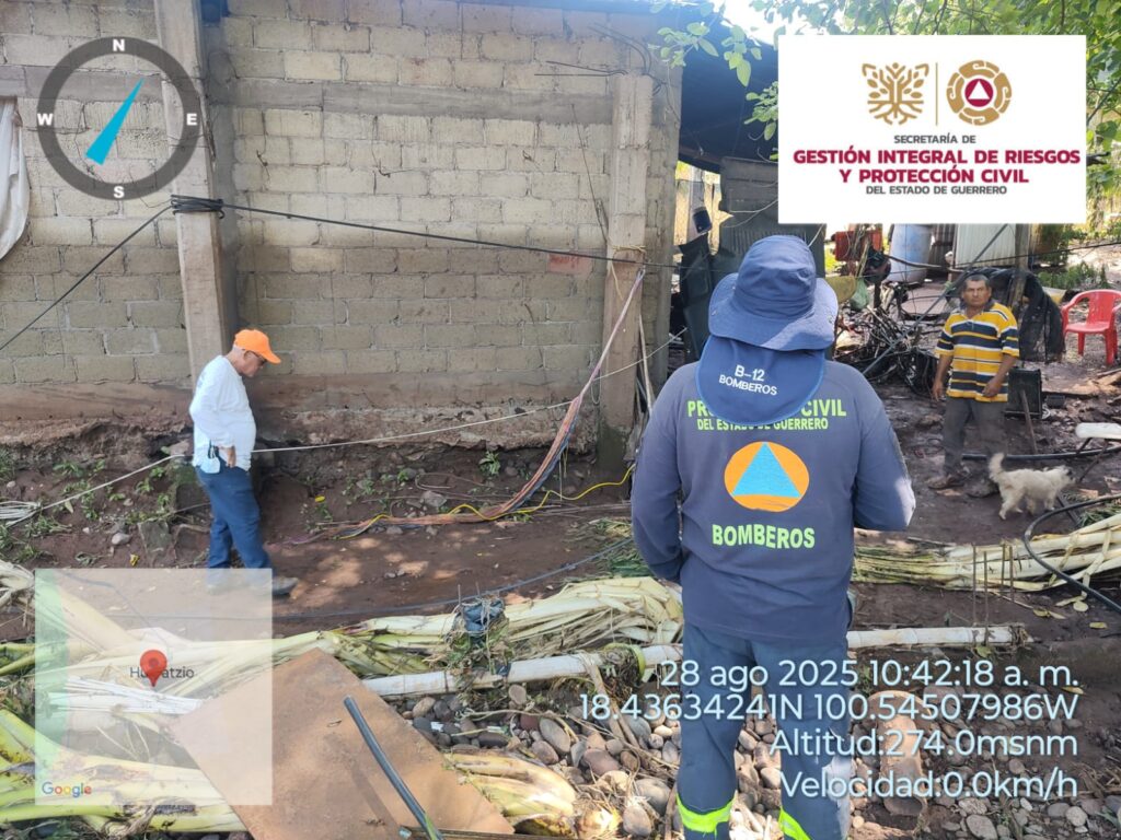 Personal de la SGIRPCGRO brinda apoyo a familias afectadas por lluvias en Tlalchapa y Cutzamala de Pinzón en la Tierra Caliente